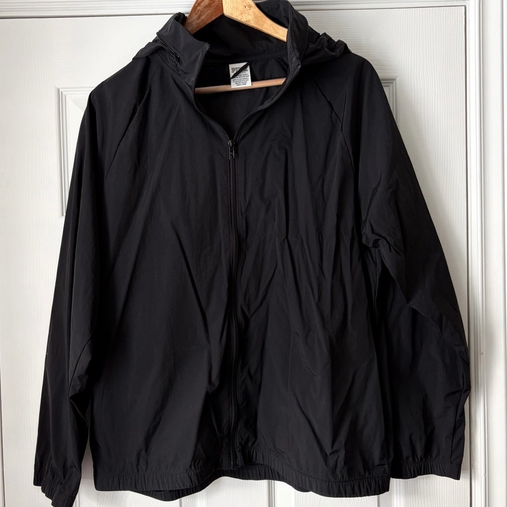 VS Pink Mockneck Anorak Zip Jacket Lightweight Coat Hooded Black L/XL - Picture 2 of 8